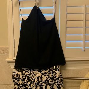 Lauren pearl halter top with coordinating capris.